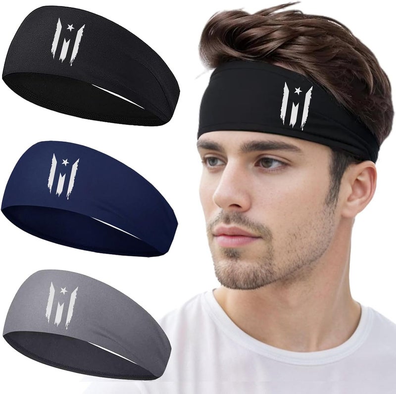 FACITE Headbands for Men Women 3pcs Sweat Bands Headbands Men Sweatbands Women - Image 1
